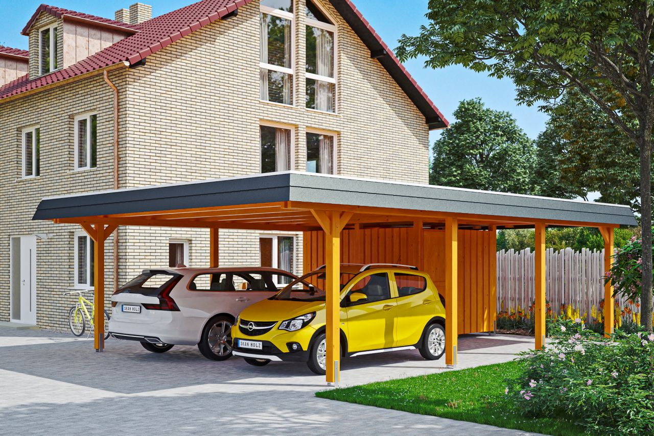 SKAN HOLZ Carport Wendland mit Abstellraum 630 x 879 cm mit Aluminiumdach von SkanHolz