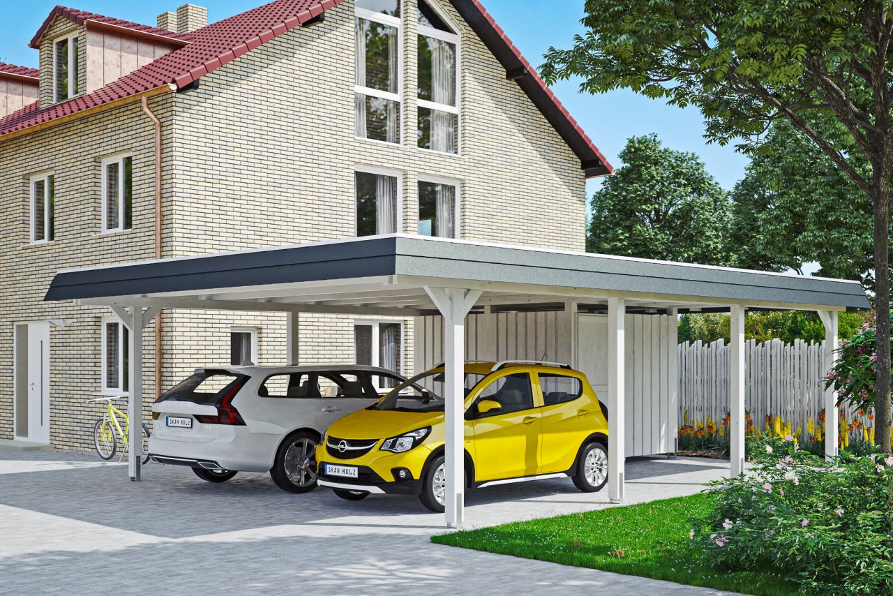 SKAN HOLZ Carport Wendland mit Abstellraum 630 x 879 cm mit Aluminiumdach von SkanHolz