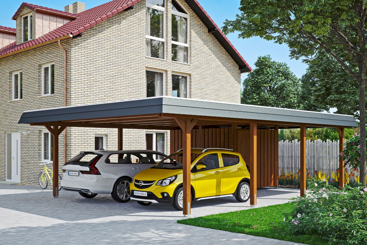 SKAN HOLZ Carport Wendland mit Abstellraum 630 x 879 cm mit EPDM-Dach von SkanHolz