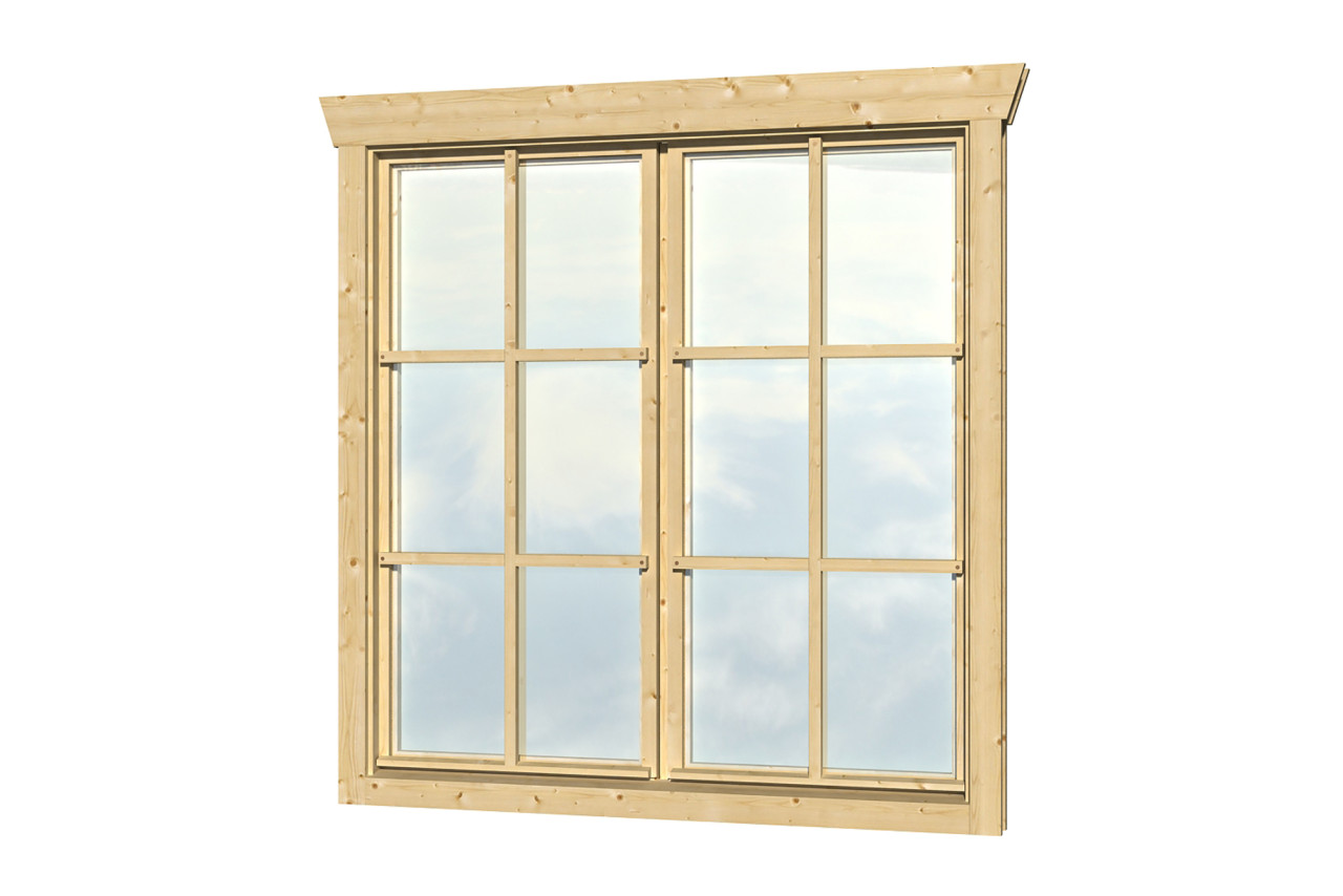 SKAN HOLZ Doppelfenster BxH 2 x 57,5 x 123,5 cm für 28 mm Häuser von SkanHolz