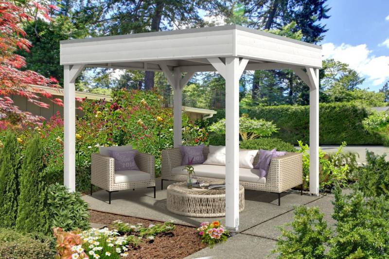 SKAN HOLZ Pavillon Toulouse 302 x 302 cm, weiss von SkanHolz