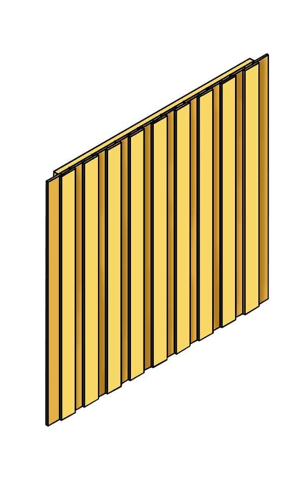 SKAN HOLZ Seitenwand inkl. Tür 98x198cm 230 x 220 cm, unbehandelt von SkanHolz