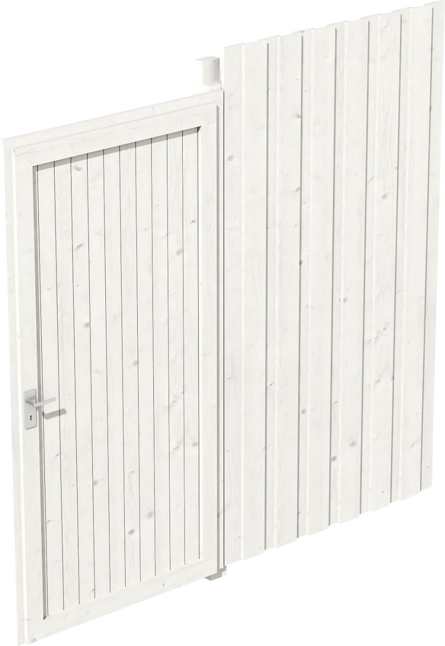 SKAN HOLZ Seitenwand inkl. Tür 98x198cm 230 x 220 cm, weiß von SkanHolz