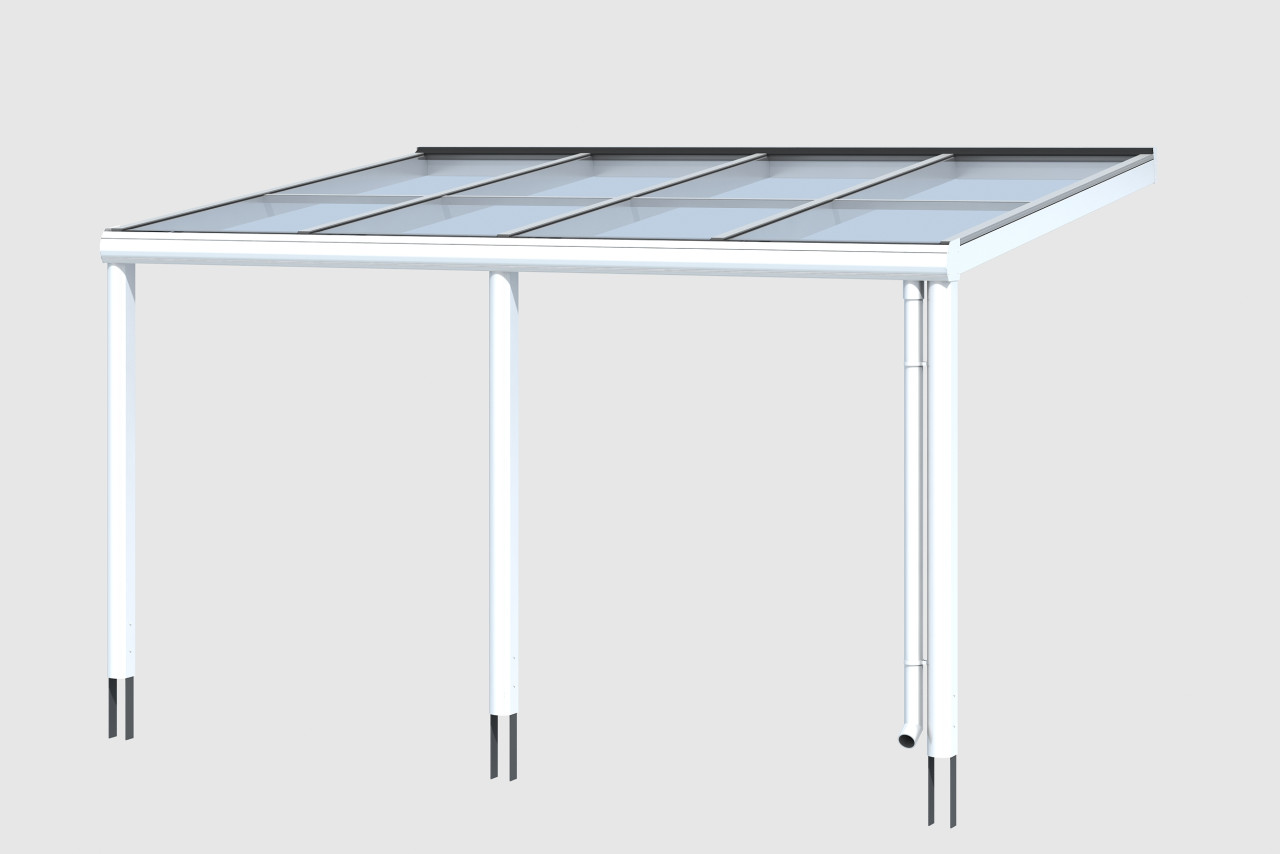 SKAN HOLZ Terrassenüberdachung Monza 434 x 257 cm Aluminium Weiß von SkanHolz