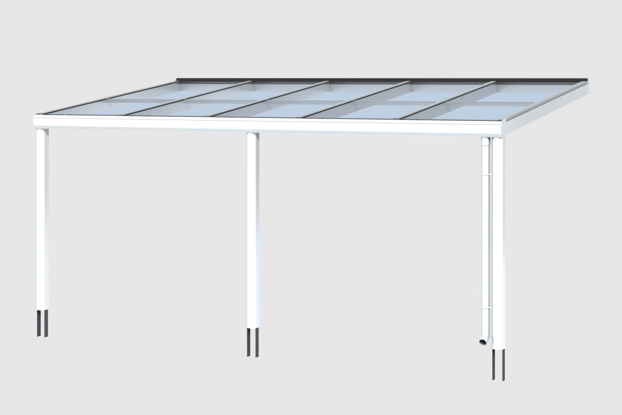 SKAN HOLZ Terrassenüberdachung Monza 541 x 307 cm Aluminium Weiß von SkanHolz