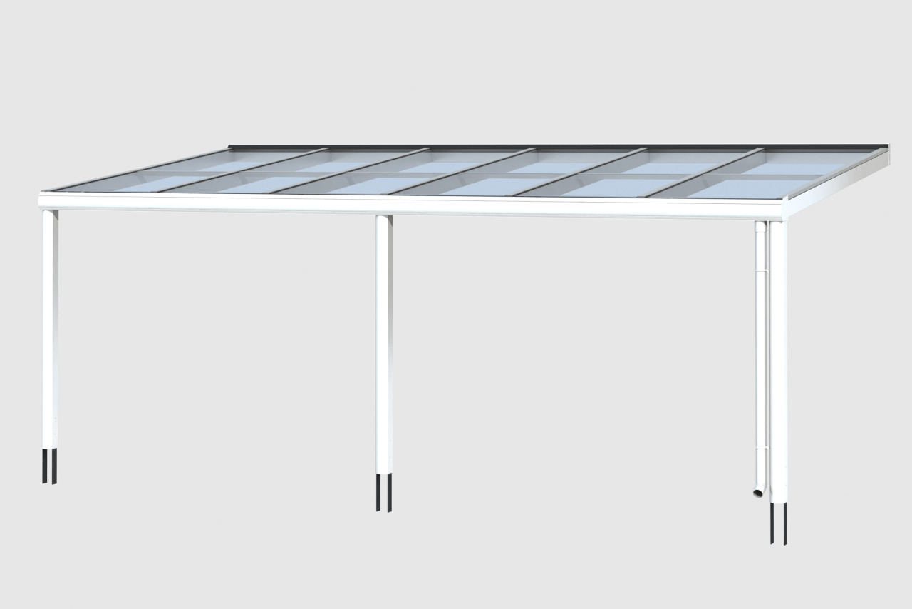 SKAN HOLZ Terrassenüberdachung Monza 648 x 357 cm Aluminium Weiß von SkanHolz