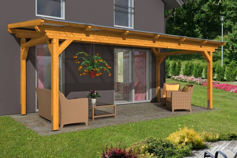 SKAN HOLZ Terrassenüberdachung Sanremo 648 x 400 cm Leimholz von SkanHolz