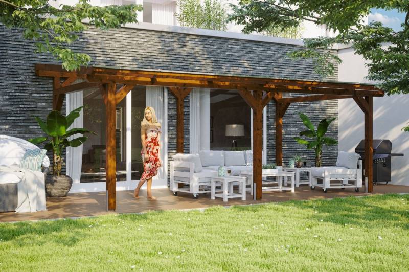 SKAN HOLZ Terrassenüberdachung Siena 648 x 350 cm Leimholz von SkanHolz
