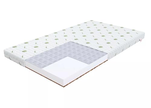 Matratze 60x120 Kinder H2-H3 Buchweizen und Kokosnuss - Della - Schaumstoff Matratzen 9cm Dicke für Kinderbett - Kindermatratze 60x120 - Schaumstoffmatratze T25 - Bett Matratze von Skandi Hausbett