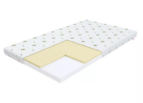 Matratze 90x190 Kinder H2-H3 Latex - Bambo - Schaumstoff Matratzen 8cm Dicke für Kinderbett - Kindermatratze 90x190 - Schaumstoffmatratze T25 mit Latexschicht - Bett Matratze von Skandi Hausbett