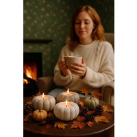 Teelichthalter Kürbis Herbstdeko Kerzenständer Skandizauber Dekokürbis von SkandiZauber