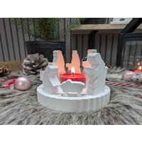 Weihnachtskrippe Lichterkranz Teelichthalter Geschenkidee Weihnachtsdeko von SkandiZauber