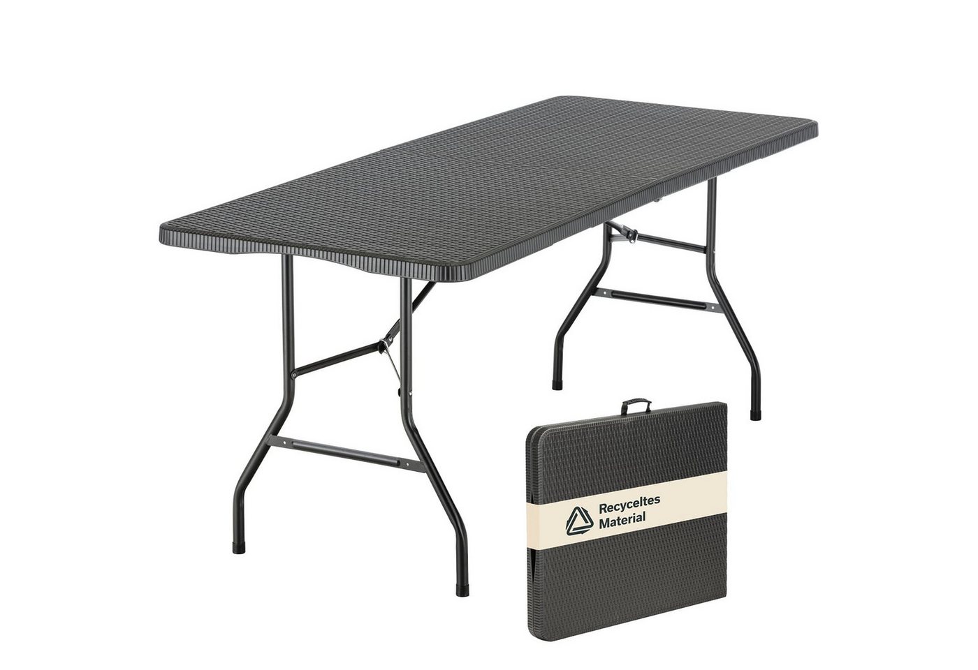 Skandika Campingtisch Gartentisch bis 200 kg belastbar, klappbar, Anti-Rutsch-Füße, wetterfest, recyceltes HDPE-Material, Stahlgestell, pflegeleicht, 1,8m Skandika Campingtisch Gartentisch bis 200 kg belastbar, klappbar, Anti-Rutsch-Füße, wetterfest, recyceltes HDPE-Material, Stahlgestell, pflegeleicht, 1,8m von Skandika