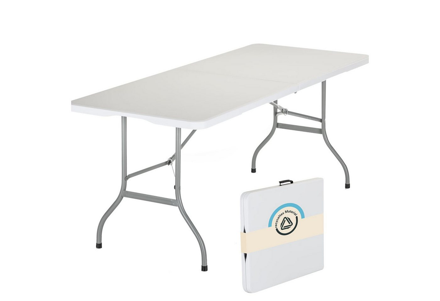 Skandika Campingtisch Gartentisch bis 200 kg belastbar, klappbar, Anti-Rutsch-Füße, wetterfest, recyceltes HDPE-Material, Stahlgestell, pflegeleicht, 1,8m Skandika Campingtisch Gartentisch bis 200 kg belastbar, klappbar, Anti-Rutsch-Füße, wetterfest, recyceltes HDPE-Material, Stahlgestell, pflegeleicht, 1,8m von Skandika