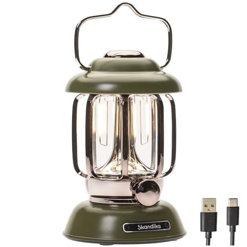 Skandika Forsol LED Campinglampe im Retro-Stil |Aufladbar, stufenlos dimmbar, 4400mAh Akku |Laterne für Camping, Garten, Dekoration, Wandern Skandika Forsol LED Campinglampe im Retro-Stil |Aufladbar, stufenlos dimmbar, 4400mAh Akku |Laterne für Camping, Garten, Dekoration, Wandern von Skandika