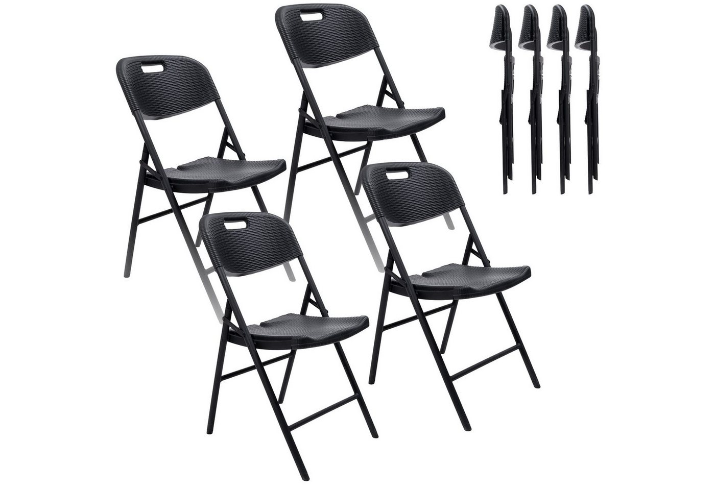 Skandika Klappstuhl Masi 4er-Set, Gewicht (je Stuhl) 4 kg, Maße 59 × 46 × 83 cm, leicht, belastbar bis 150 kg, wetterfest, Aufbau ohne Werkzeug, Sitzhöhe 45 cm von Skandika