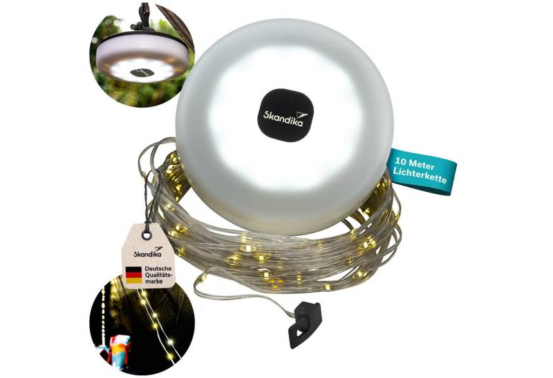 Skandika LED Gartenleuchte Campinglampe Glittra, bis 210 Lumen, mit USB Typ C Ladekabel von Skandika