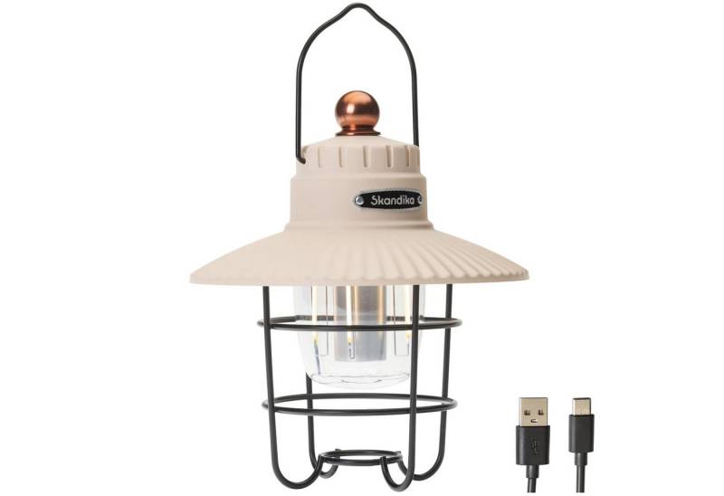 Skandika LED Gartenleuchte Campinglampe Soroya im Retro-Stil mit Powerbankfunktion, 500 Lumen, Verstellbare Lichtfarbe, dimmbar, 2000 mAh Akku, Garage von Skandika