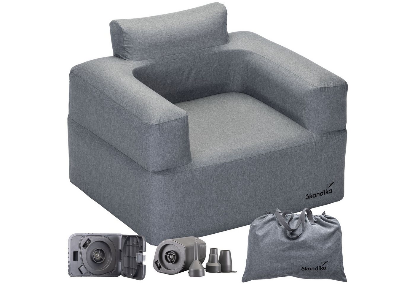 Skandika Luftsofa Easy Air Single, für 1 Person, bis 200 kg, Tragetasche, Luft Couch, Camping von Skandika