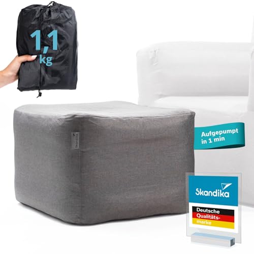 Skandika aufblasbarer Hocker Easy Air Premium | Aufblasbares Sofa Outdoor, Sitzhocker, Aufpumpbar, bis 100 kg, Tragetasche | Camping Sofa aufblasbar, Strand, Terrasse, Gartenmöbel von Skandika