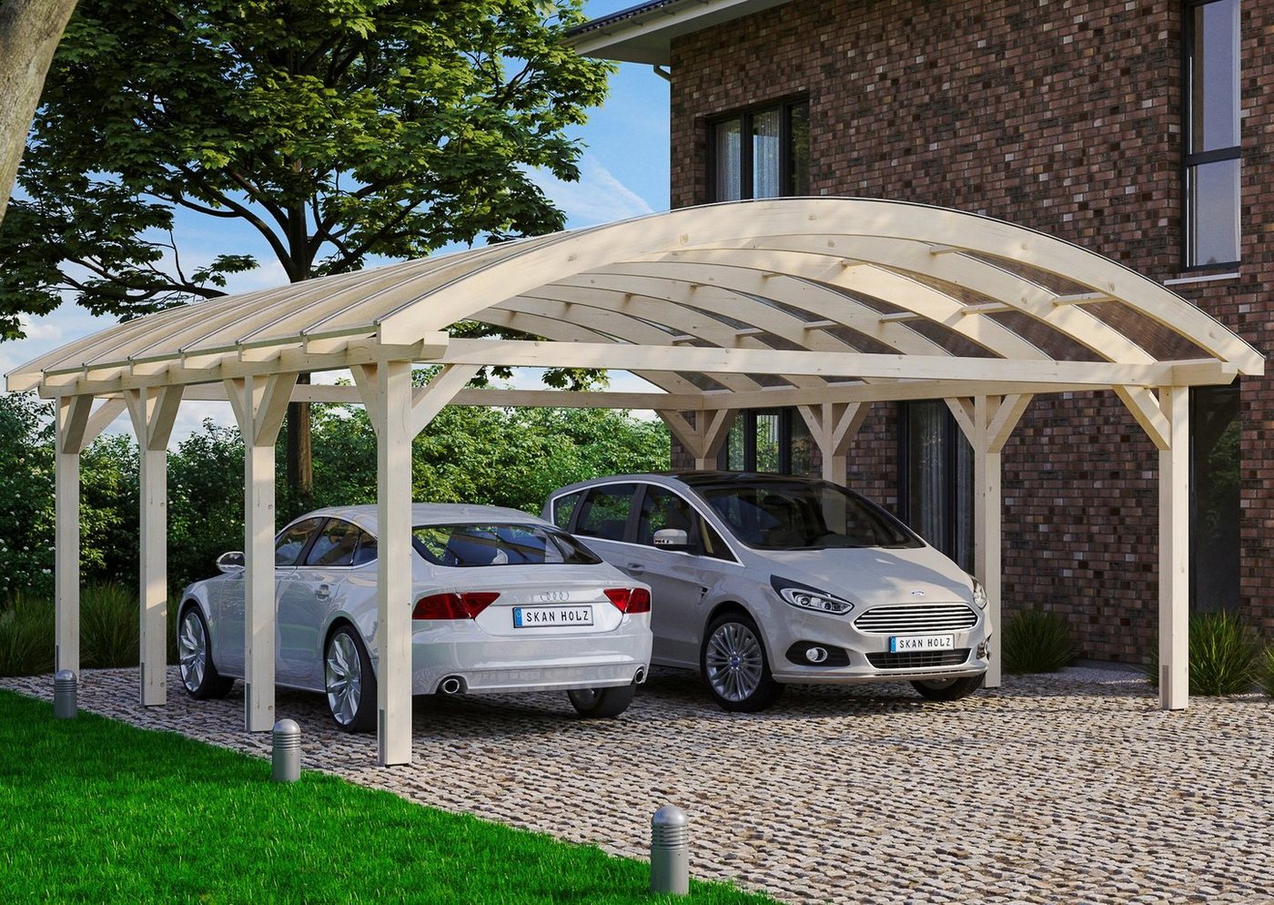 Skanholz Doppelcarport Franken, BxT: 635x755 cm, 220 cm Einfahrtshöhe von Skanholz