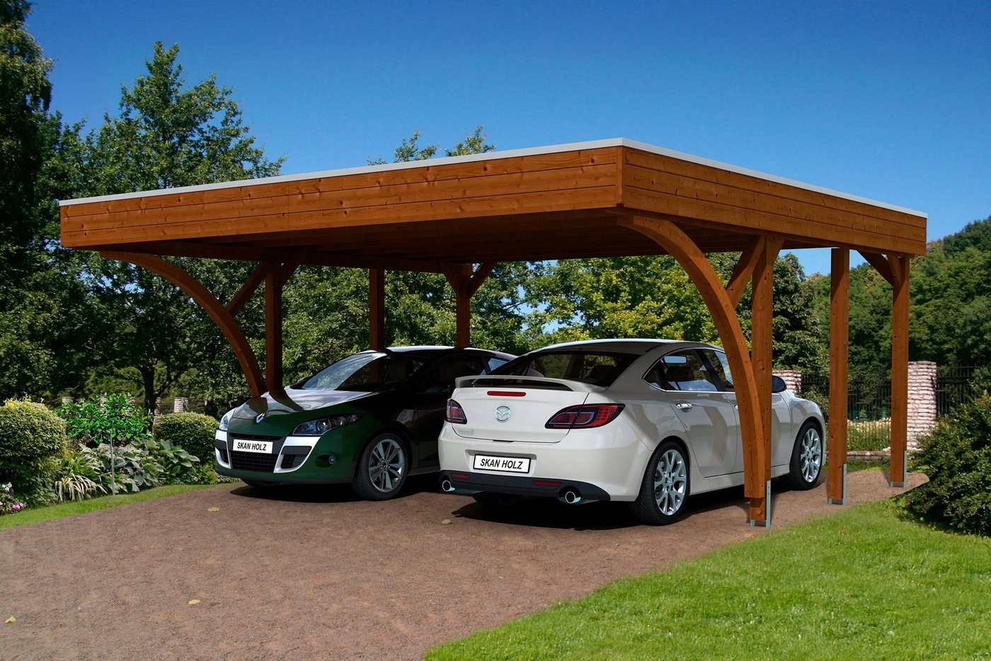 Skanholz Doppelcarport Friesland 8, BxT: 557x555 cm, 201 cm Einfahrtshöhe von Skanholz