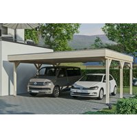 Skanholz Doppelcarport "Grunewald", Leimholz-Nordisches Fichtenholz, natur von Skanholz