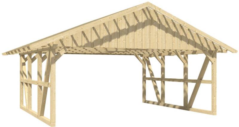 Skanholz Doppelcarport Schwarzwald, BxT: 684x600 cm, 220 cm Einfahrtshöhe, 684x600cm, mit Dachlattung von Skanholz