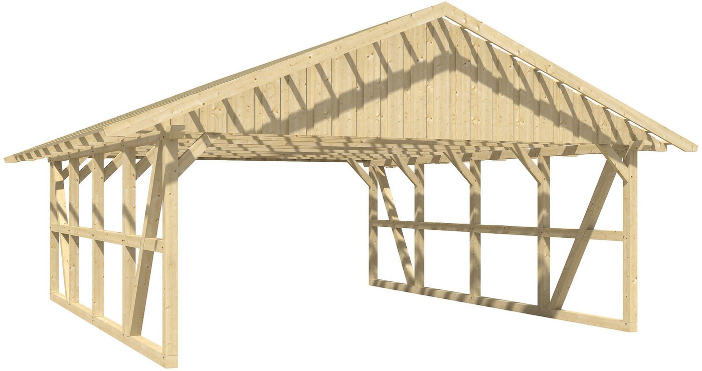 Skanholz Doppelcarport Schwarzwald, BxT: 684x772 cm, 220 cm Einfahrtshöhe, 684x772cm, mit Dachlattung von Skanholz