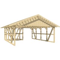 Skanholz Doppelcarport "Schwarzwald", KVH, Fichte, 560 cm, Natur von Skanholz