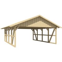 Skanholz Doppelcarport "Schwarzwald", KVH, Fichte, 560 cm, Natur von Skanholz