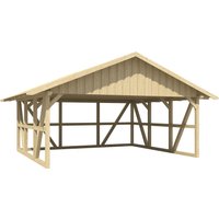 Skanholz Doppelcarport "Schwarzwald", KVH, Fichte, 560 cm, Natur von Skanholz