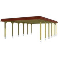 Skanholz Doppelcarport "Spreewald", Nadelholz, 530 cm, Grün von Skanholz