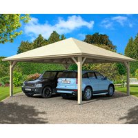 Skanholz Doppelcarport "Taunus", Leimholz-Nordisches Fichtenholz, 530 cm, natur von Skanholz