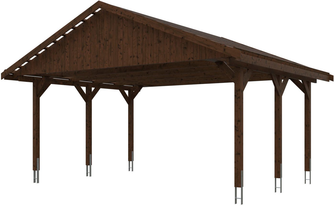 Skanholz Doppelcarport Wallgau, BxT: 620x500 cm, 215 cm Einfahrtshöhe, 620x500cm, mit Dachlattung von Skanholz