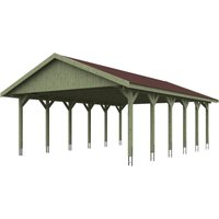 Skanholz Doppelcarport "Wallgau", Nadelholz, 530 cm, Grün von Skanholz