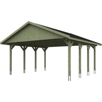 Skanholz Doppelcarport "Wallgau", Nadelholz, 530 cm, Grün von Skanholz