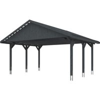 Skanholz Doppelcarport "Wallgau", Nadelholz, 530 cm, Schiefergrau von Skanholz