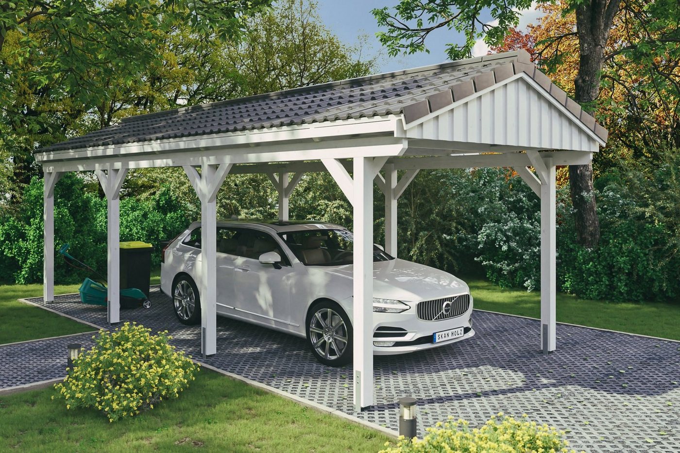 Skanholz Einzelcarport Fichtelberg, BxT: 317x808 cm, 273 cm Einfahrtshöhe, mit Dachlattung von Skanholz