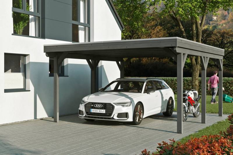 Skanholz Einzelcarport Grunewald, BxT: 427x554 cm, 395 cm Einfahrtshöhe, mit Aluminiumdach von Skanholz