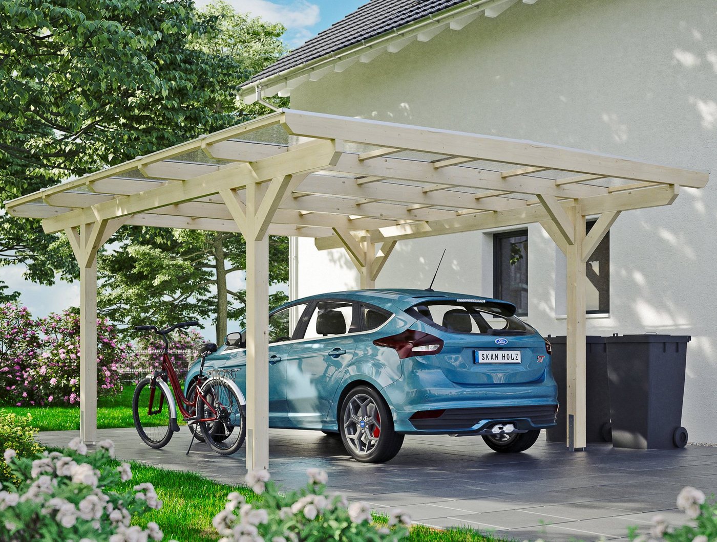 Skanholz Einzelcarport Odenwald, BxT: 428x541 cm, 220 cm Einfahrtshöhe von Skanholz