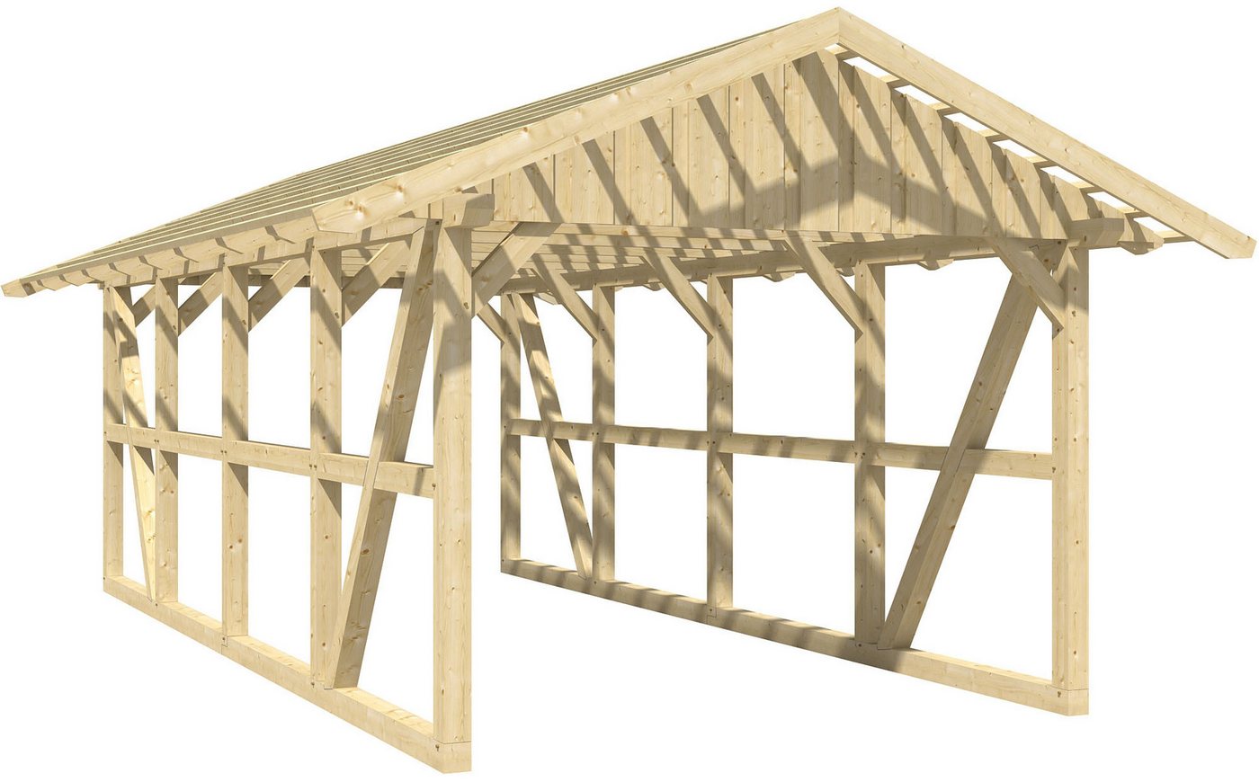 Skanholz Einzelcarport Schwarzwald, BxT: 424x772 cm, 220 cm Einfahrtshöhe, 424x772cm, mit Dachlattung von Skanholz