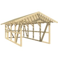 Skanholz Einzelcarport "Schwarzwald", KVH, Fichte, 300 cm, Natur von Skanholz