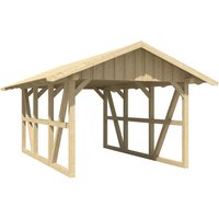 Skanholz Einzelcarport "Schwarzwald", KVH, Fichte, 300 cm, Natur, 424x600cm, mit Dachschalung von Skanholz