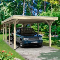 Skanholz Einzelcarport "Spessart", Leimholz-Nordisches Fichtenholz, 291 cm, natur von Skanholz