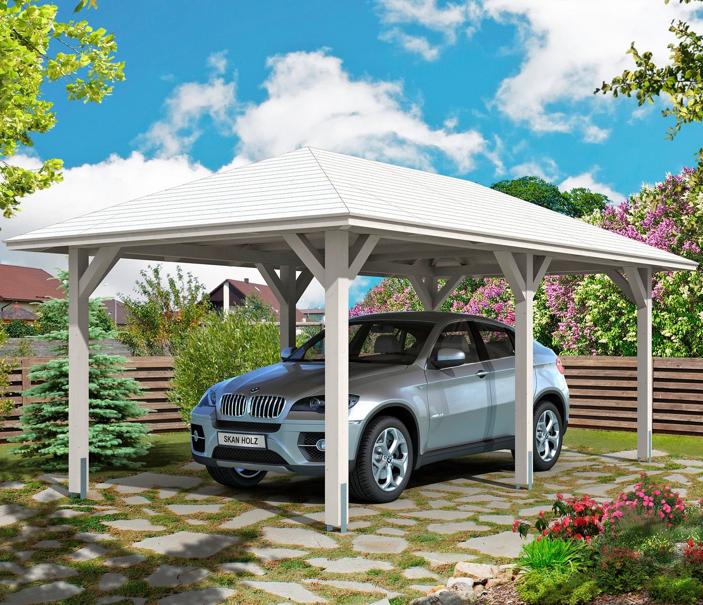 Skanholz Einzelcarport Taunus, BxT: 374x656 cm, 218 cm Einfahrtshöhe von Skanholz