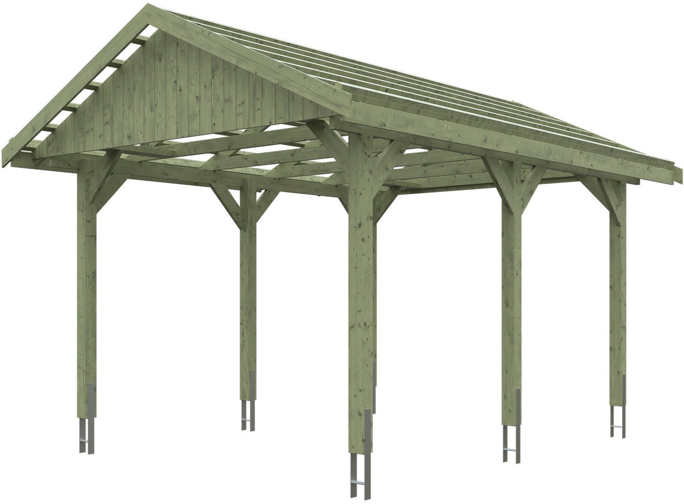 Skanholz Einzelcarport Wallgau, BxT: 380x500 cm, 215 cm Einfahrtshöhe, 380x500cm, mit Dachlattung von Skanholz