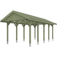 Skanholz Einzelcarport "Wallgau", Nadelholz, 291 cm, Grün, 380x750cm, mit Dachlattung von Skanholz