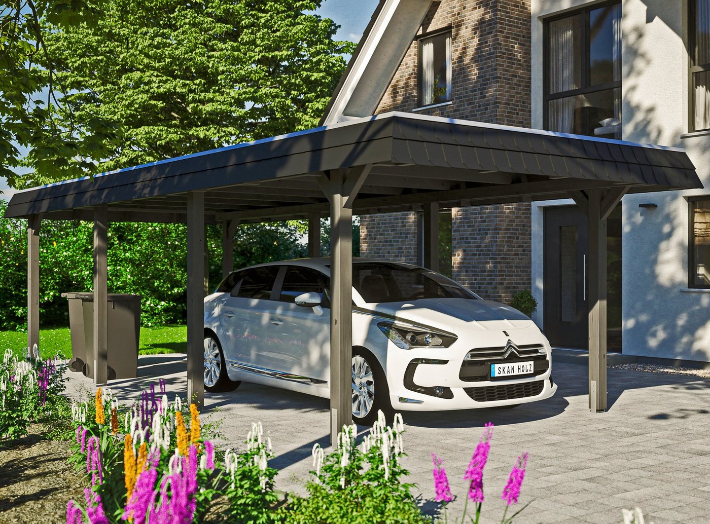 Skanholz Einzelcarport Wendland, BxT: 362x870 cm, 206 cm Einfahrtshöhe von Skanholz