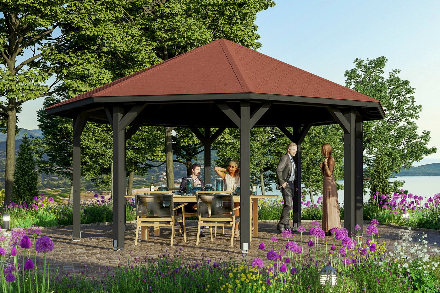 Skanholz Pavillon Nice 3, 8-Eck, BxT: 557x557 cm Skanholz Pavillon Nice 3, 8-Eck, BxT: 557x557 cm von Skanholz